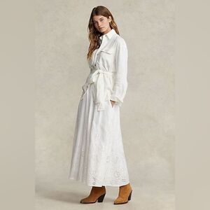 Polo By Ralph Lauren Maxi Eyelet Linen Skirt Size 4